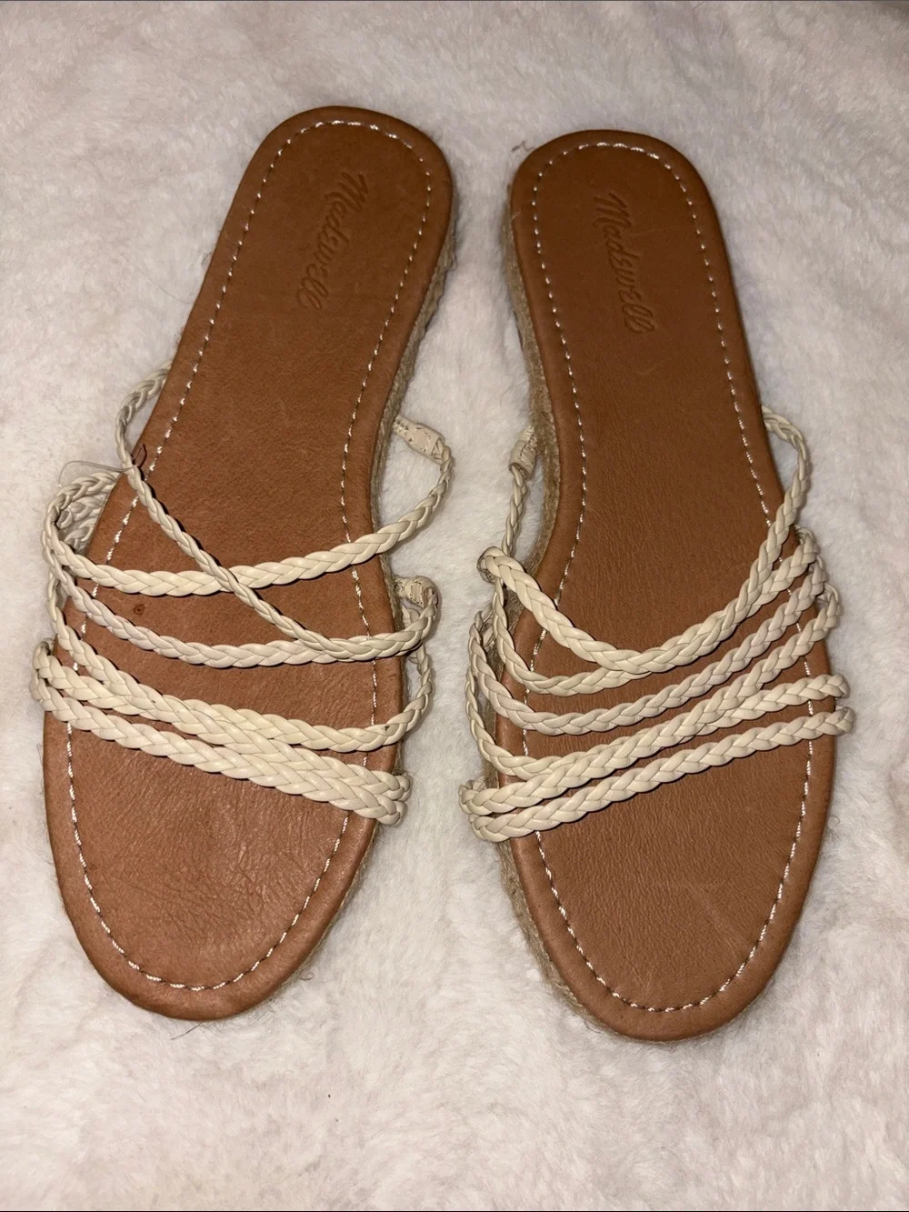 Madewell NWT The Kathryn Espadrille Sandals in LIGHT TAN Leather size 11